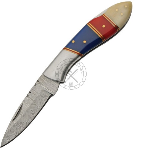 Damascus Folding Knife
