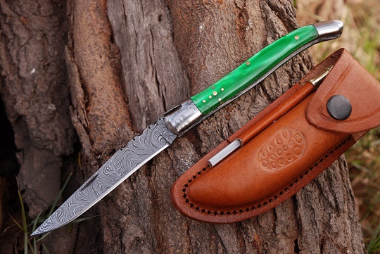 Damascus steel Laguile Pocket Knife