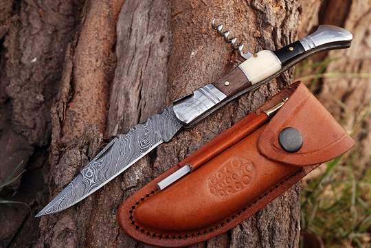 Damascus steel Laguile Pocket Knife