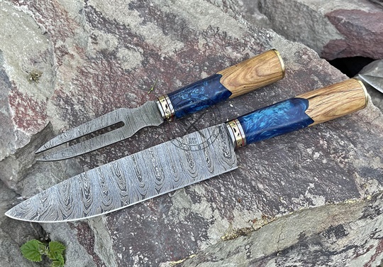 Damascus Steel Carving Set (02 pc)