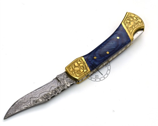 Damascus steel Blade Folding Knife