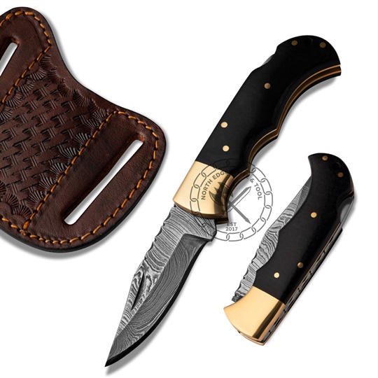Damascus steel Blade Folding Knife