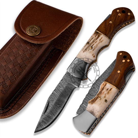 Damascus Laguiole pocket knife